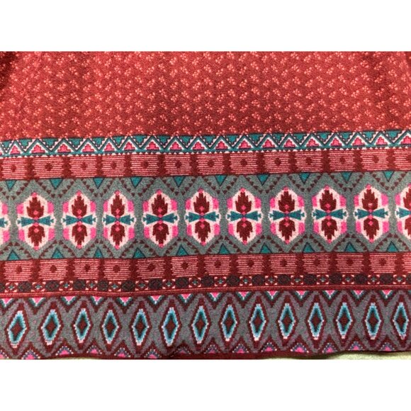 White Mark Boho Burgundy Embroidered Print Dress Womens XL - Picture 5 of 7